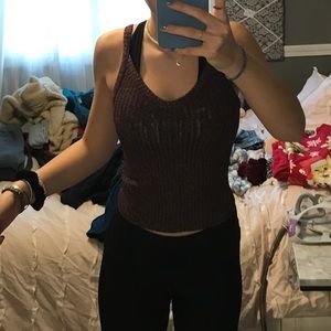American eagle cropped ribbed tank top